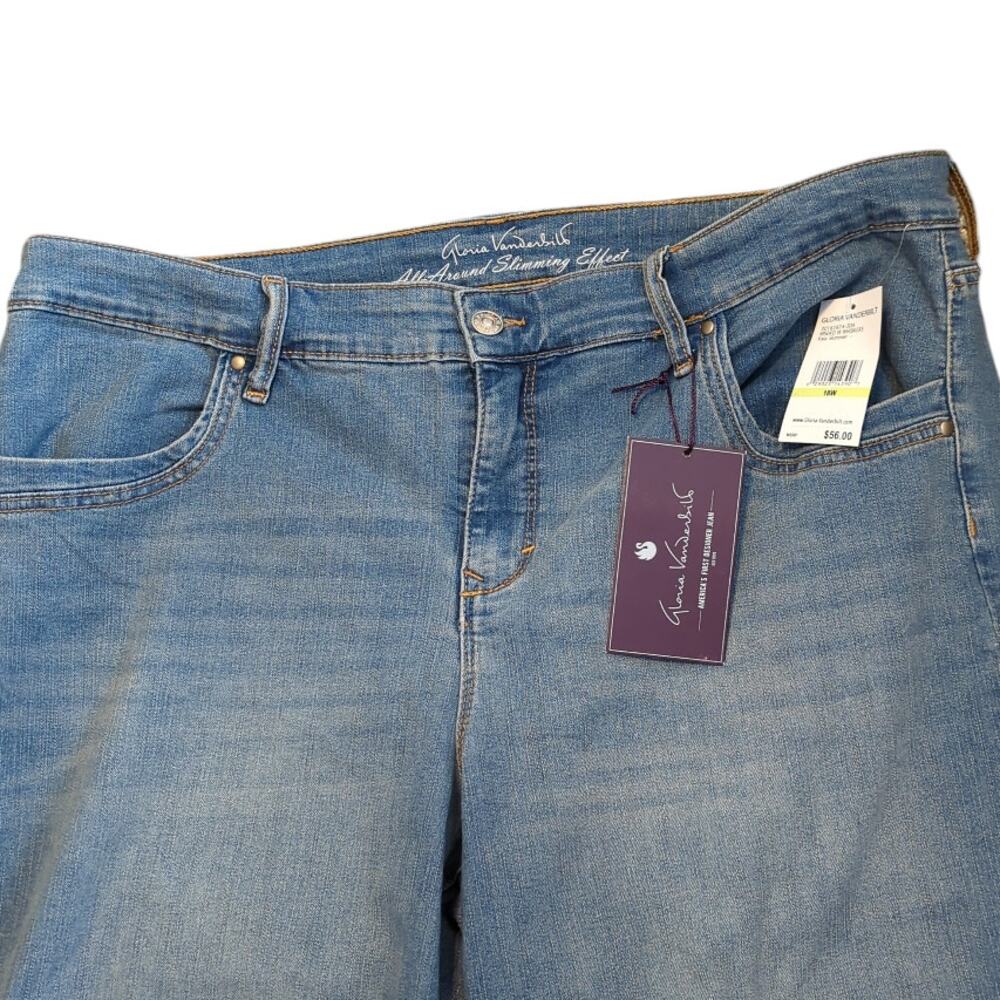 Gloria Vanderbilt 18W Women's Kaia Skimmer Denim Jean Capris NEW Plus Casual - Picture 3 of 9